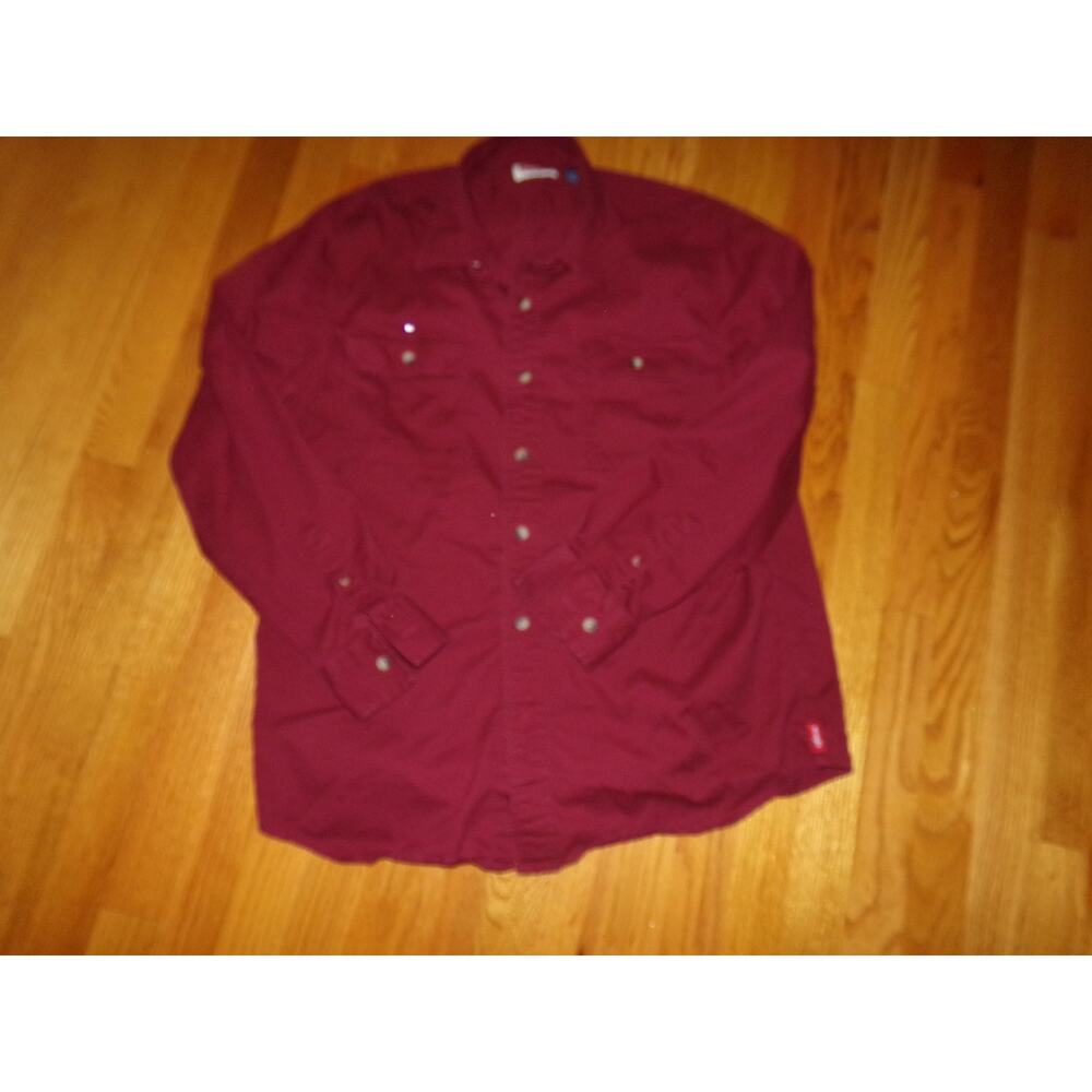 Vintage Wrangler 2 button‎ pocket shirt L cotton polyester spandex EUC